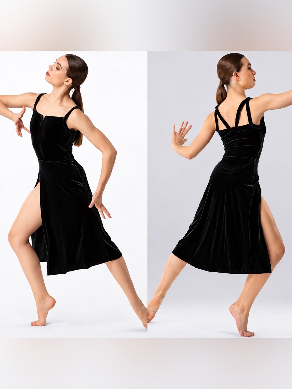 WEISSMAN Elite Dance black velvet lyrical dress Costume No Fool D12212 Child LC